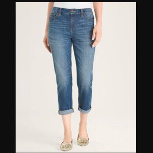 Chico's Girlfriend Crop Mid Wash Jeans - 6